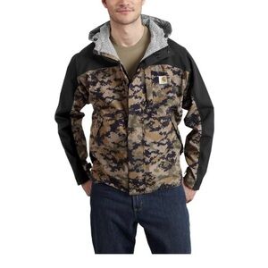 Carhartt Men's Camouflage and Black Field Jacket
Size: L